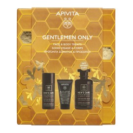 APIVITA - Promo Gentlemen Only Mens Care Κρέμα Για το Πρόσωπο & τα Μάτια (50ml) & Black Detox Cleansing Jelly for Face & Eyes (50ml) & Mens Care Σαμπουάν-Αφρόλουτρο (250ml)