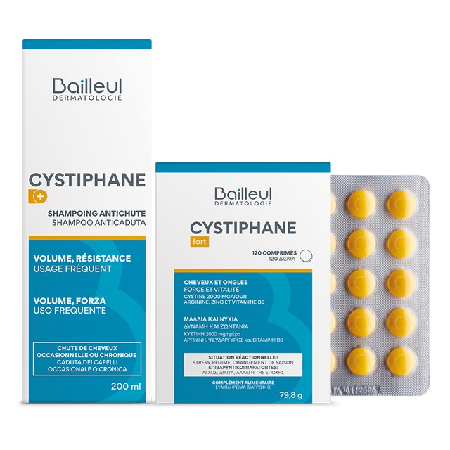 Bailleul Cystiphane Promo Food Supplement Fort 120tabs & Δώρο Anti-hair loss shampoo 200ml