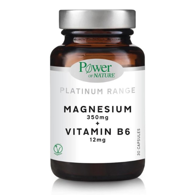 Power Of Nature Platinum Range Magnesium 350mg & Vitamin B6 12mg 30caps