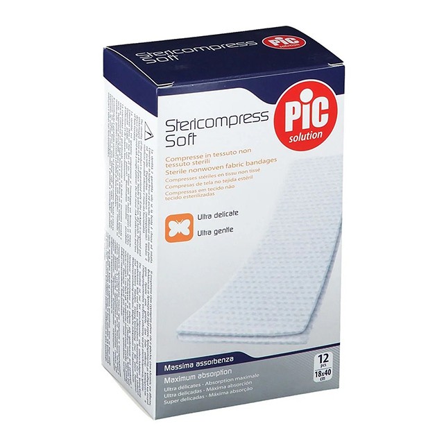 PIC SOLUTION - Stericompress XL Αποστειρωμένα Επιθέματα Γάζας 18x40cm | 12τμχ