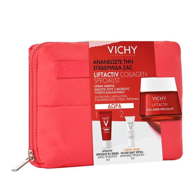 VICHY - Promo Liftactiv Collagen Specialist Face Cream (50ml) & Specialist B3 Serum (5ml) & Capital Soleil UV-Age Daily SPF50 (3ml)