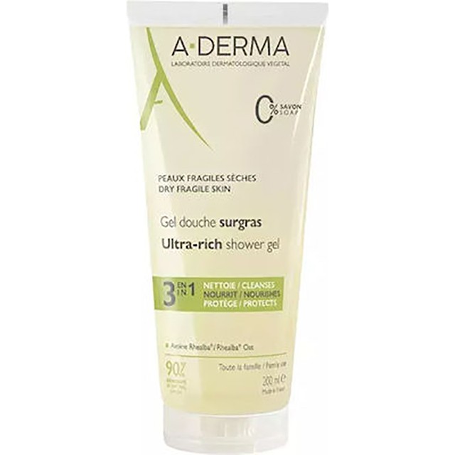 A-Derma Gel Douche Surgas Ultra Rich Shower Gel 3in1 200ml