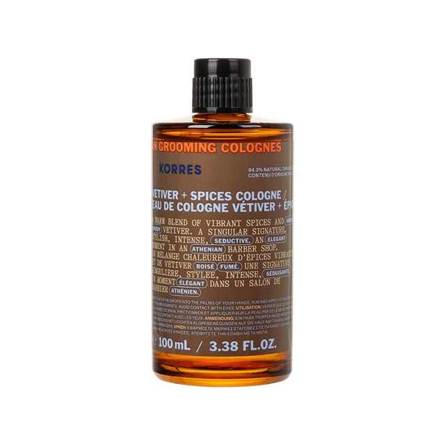 Korres Athenian Grooming Vetiver Spices Eau De Cologne 100ml