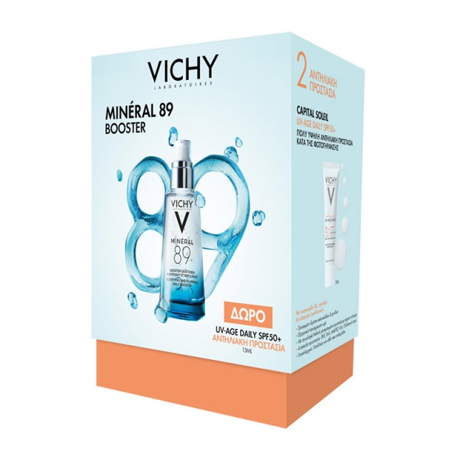 VICHY - Promo Mineral 89 Booster Ενυδατικό Serum & ΔΩΡΟ Capital Soleil UV-Age Daily SPF50 (15ml)