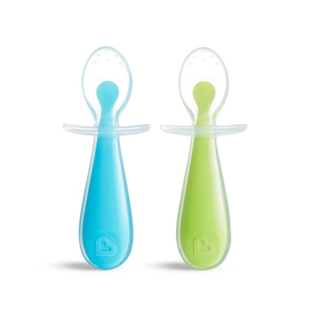 MUNCHKIN - Gentle Scoop Silicone Training Spoons Blue/Green | 2 τμχ