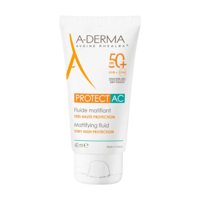 A-DERMA - Protect AC Fluide matifiant visage SPF50+ | 40ml