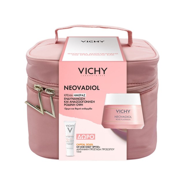 Vichy Neovadiol Rose Platinium 50ml & ΔΩΡΟ Capital Soleil UV-AGE Daily SPF50+ 15ml & Μοντέρνο νεσεσέρ