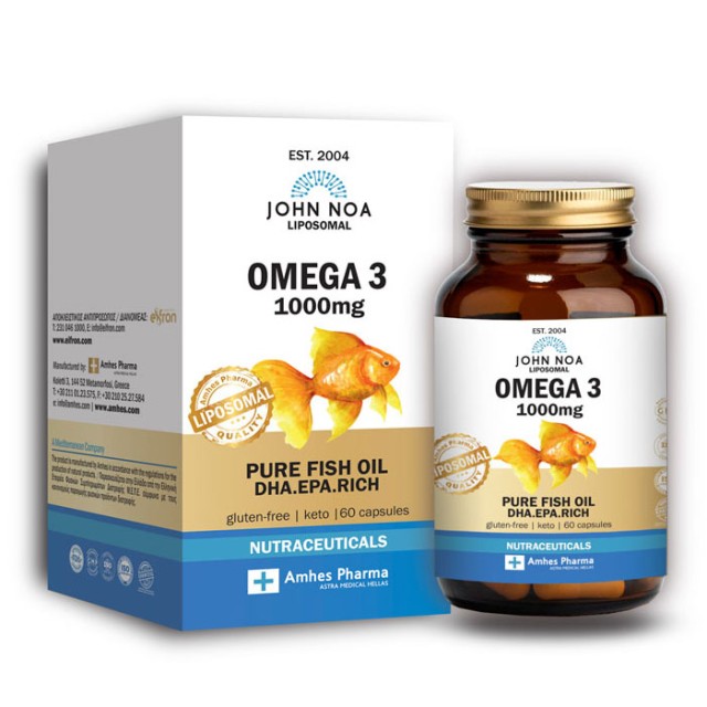 John Noa Omega 3 100mg Pure Fish Oil Λιποσωμιακό 60 soft.caps