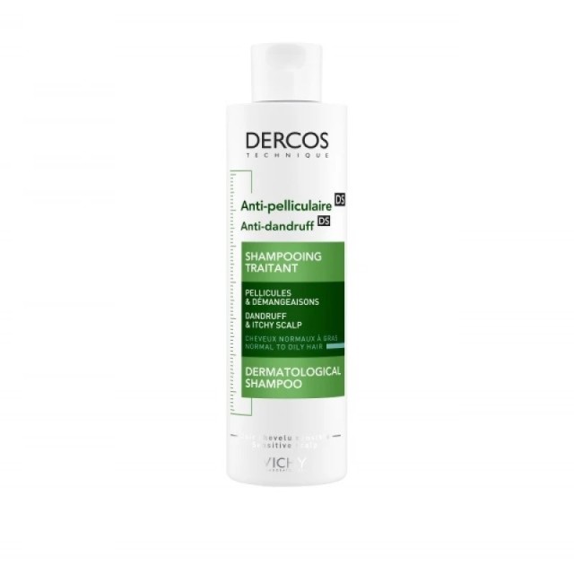 VICHY - Dercos Anti-Dandruff Shampoo Greasy Hair Αντιπιτυριδικό Σαμπουάν για  Κανονικά - Λιπαρά Μαλλιά (200ml)