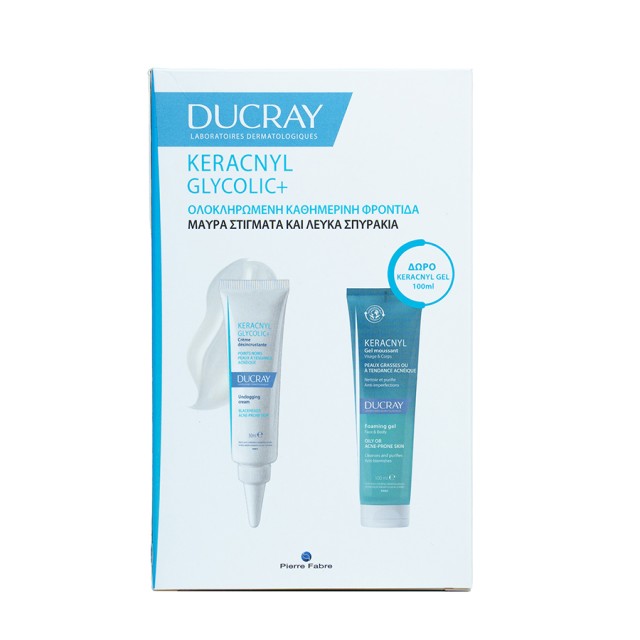 Ducray Promo Keracnyl Glycolic+ Unclogging Cream 30ml & Δώρο Foaming Gel 100ml