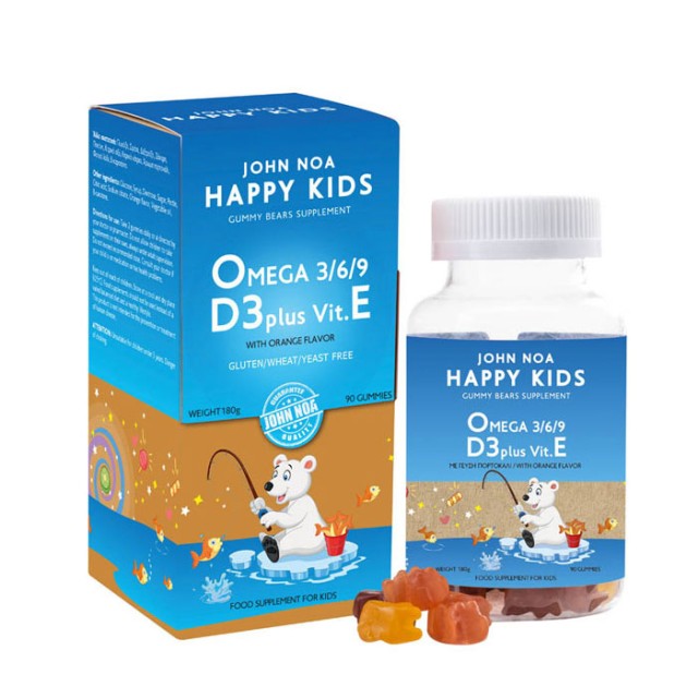 John Noa Happy Kids Omega 3-6-9 D3 Plus Vit E 90 gummies