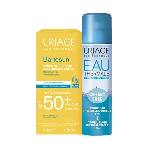 URIAGE - Promo Bariesun Moisturizing Cream SPF50+ (50ml) & Δώρο Eau Thermale Spray (50ml)